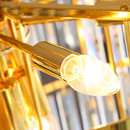 Candelabru Cristal TOPKAPI Eleganza 8x E14, Diametru 49cm, Auriu Lucios, Inaltime Reglabila