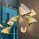 Lustră Suspendată LED Acril Butterfly 9W cu Telecomandă, Dimabilă, 3000K/4000K/6000K, Auriu, Metal și Acril