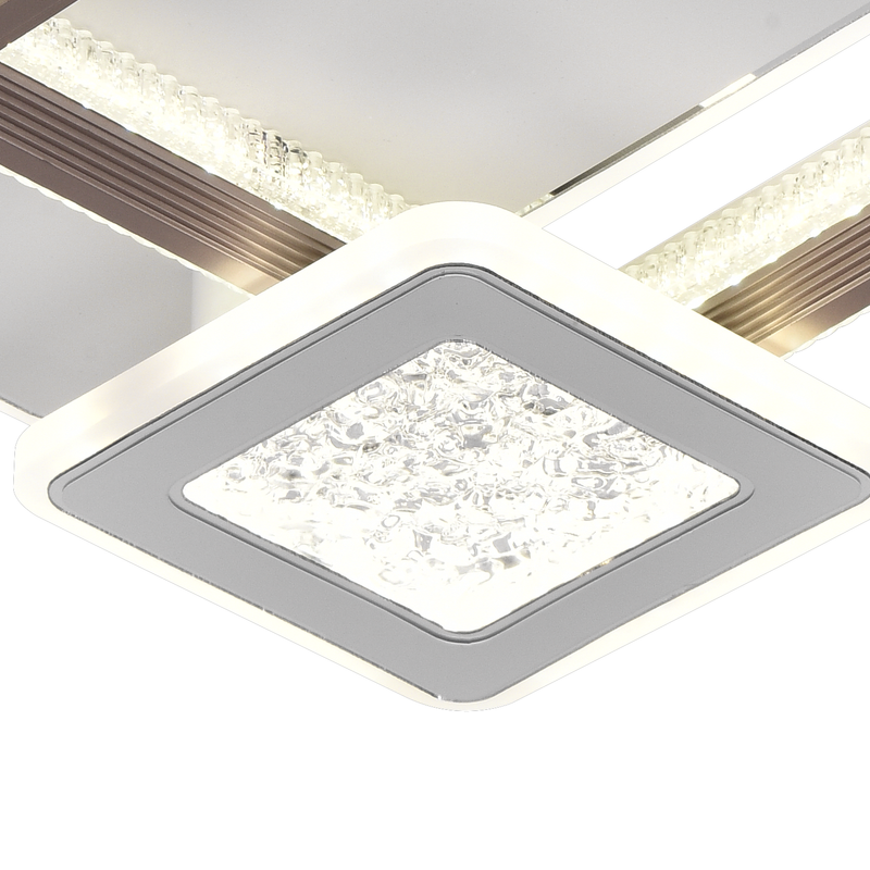 Lustra LED NYXORA  51W, 3 Patrate, lumina Rece/Calda/Neutra, Negru