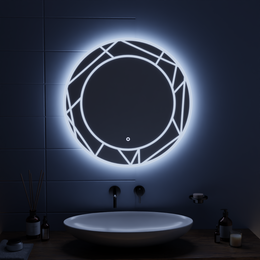 Oglinda LED Touch ASTRIX, 60cm, 6000K, Dimabila, Sistem Dezaburire Oglinzi Korman E Default Title Alessandro Design