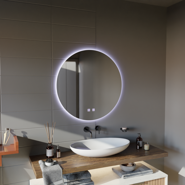 Oglinda LED Rotunda, 60cm, Isolda, Touch, Sistem Dezaburire