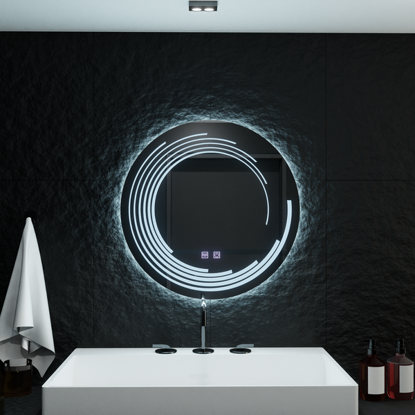 Oglinda LED Rotunda 70cm, Lira Verità Touch, Sistem Dezaburire, Dimabila
