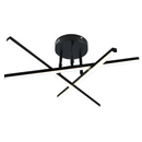 Lustra LED cu telecomanda 40W, 3 Elemente, Liniara, lumina Rece/Calda/Neutra, Dimabila, Negru