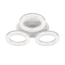 Lustră LED FREJA cu Telecomandă, 50W, 3000K/4000K/6000K, Dimabil, Alb, Cristale, 3 Cercuri
