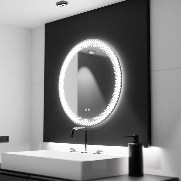 Oglinda LED Rotunda 70cm,  Stellaire Touch, Sistem Dezaburire, Dimabila