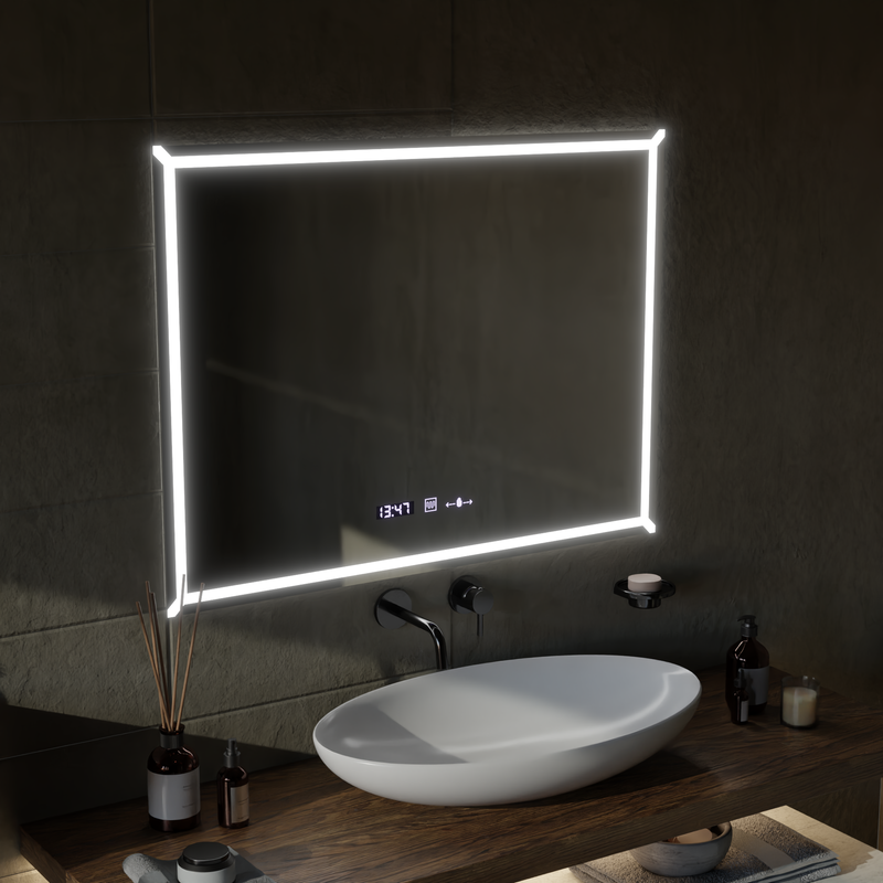 Oglinda LED Rectangulara, 60x80cm, VillayTouch Marcello, Sistem Dezaburire, Dimabila