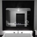 Oglinda LED Rectangulara, 80x60cm, Harmonie MotionGlow Marcello, Sistem Dezaburire, Termometru si Ceas, Lupa Cosmetica, Dimabila