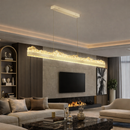 Lustra LED suspendata cu Telecomanda MARISTELLA 90W, lumina Rece/Calda/Neutra, Dimabila,Inaltime Reglabila,Auriu