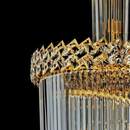 Candelabru Cristal CC800/700X2100GD, 33xE14, Diametru 70cm, Inaltime 210cm, Auriu Lucios, Inaltime Reglabila, Design Elegant