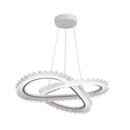 Lustra LED LT187WH, Cristal si Metal, 52W, Dimabila, Inaltime Reglabila, lumina Rece/Calda/Neutra, Iluminat Luxos