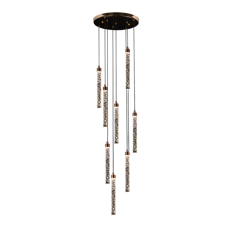 Candelabru Cristal LED 22W, Lumina Calda/Neutra/Rece, Diametru 25cm Auriu CM510/H150XW35