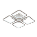 Lustra LED cu telecomanda ZOE 52W, 4 Patrate, lumina Rece/Calda/Neutra, Dimabila, Alb