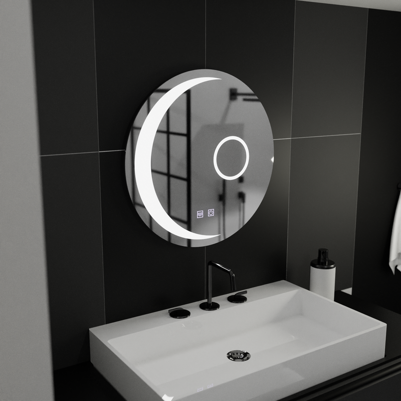 Oglinda LED Rotunda, 70cm, Orbis Touch, Sistem Dezaburire, Dimabila