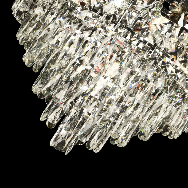 Candelabru Cristal CC6705/500CR 9x E14, Diametru 49cm, Crom Lucios, Inaltime Reglabila