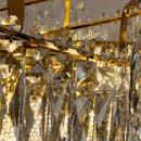 Candelabru Cristal TOPKAPI Eleganza 8x E14, Diametru 49cm, Auriu Lucios, Inaltime Reglabila