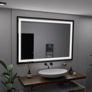 Oglinda LED Rectangulara, 100x70cm, Verite Majeste Noir Motion Glow Marcello, Sistem Dezaburire, Ceas & Termometru, Dimabila