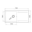 Chiuveta Bucatarie Inox 75x45 cm Negru Grafit