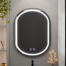 Oglinda LED Ovala 60x80cm VETRO Touch Sistem Dezaburire Dimabila, Rama Neagra