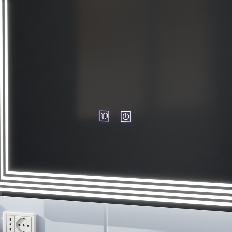 Oglinda LED Rectangulara, 60x80cm, ADIS Touch, Sistem Dezaburire,Dimabila