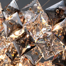 Candelabru 8*E14, Negru, Metal si Cristal 89005/600