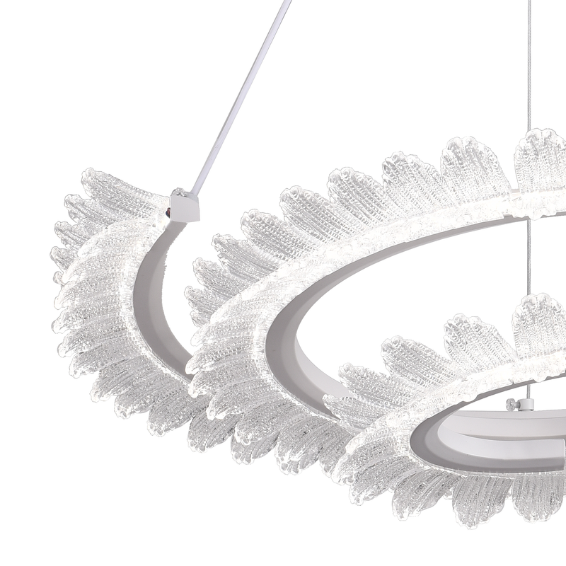 Lustra LED LT188WH, Cristal si Metal, 40W, Dimabila, Inaltime Reglabila, Lumina Rece/Calda/Neutra, Iluminat Luxos