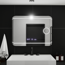 Oglinda LED Rectangulara, 80x60cm, Stile MotionGlow Marcello, Sistem Dezaburire, Ceas & Termometru, Lupa Cosmetica, Dimabila