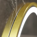Oglinda LED Rotunda, 60cm, Celeste Royale Gold Eleve MotionGlow Marcello, Sistem Dezaburire, Ceas & Termometru, Dimabila, Curea Detasabila