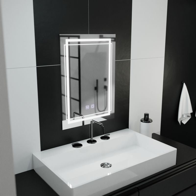 Oglinda LED Rectangulara, 60x80cm,  KOVEN Touch, Sistem Dezaburire,Dimabila