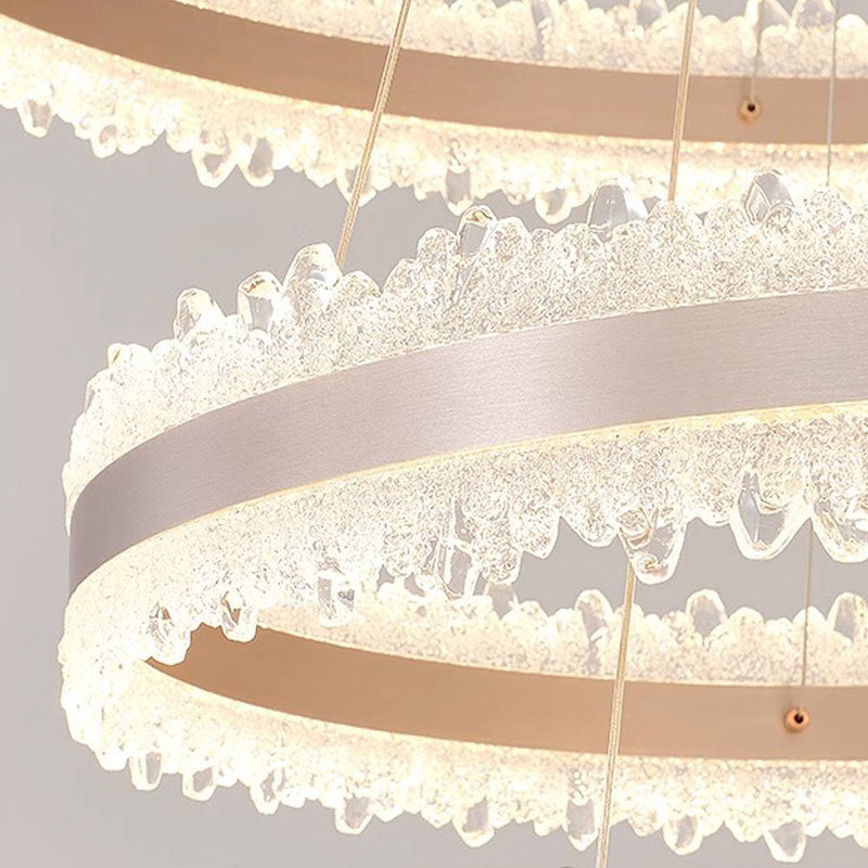 Lustra LED suspendata cu Telecomanda FOSCO Duo 126W, lumina Rece/Calda/Neutra, Dimabila,Inaltime Reglabila, Auriu