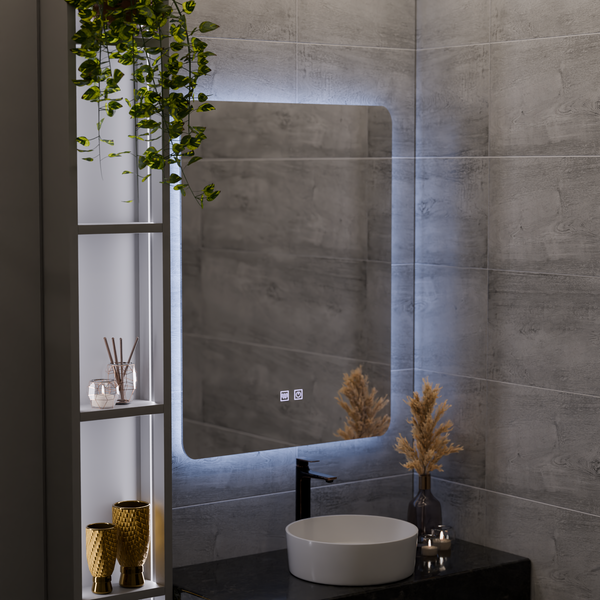 Oglinda LED Dreptunghiulara ARTEA Touch, 60X80cm, Sistem Dezaburire, Dimabila, 6000K