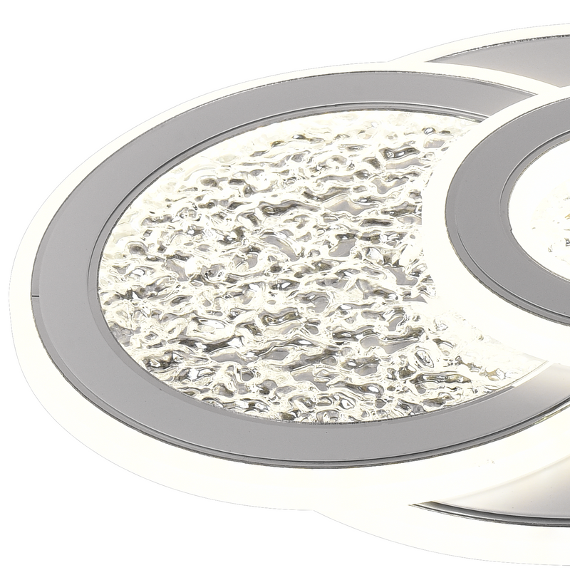 Lustra LED KOMPACTO 34W, 3 Cercuri, lumina Rece/Calda/Neutra, Alb