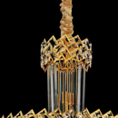 Candelabru Cristal WINDSOR Altiora, Diametru 60cm, Inaltime 180cm, 26xE14, Auriu Lucios, Inaltime Reglabila, Design Elegant
