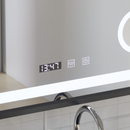 Oglinda LED Touch Bernd Sistem Dezaburire, Ceas si Temperatura 80x60 cm Rama Negru Brushed Lupa Cosmetica