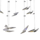 Lustra LED suspendata cu telecomanda si cristal 36W, 2 Cercuri, lumina Rece/Calda/Neutra, Dimabila, Crom Lucios, Inaltime Reglabila