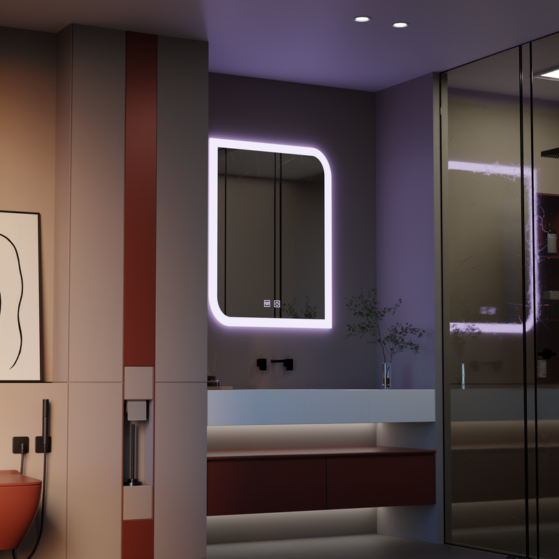 Oglinda LED CLARIVO Dreptunghiulara, 60X80cm, Touch, Sistem Dezaburire