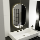 Oglinda LED Ovala, 50x100cm, Lucia Senzor Marcello, Sistem Dezaburire, Ceas & Termometru, Dimabila