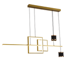 Lustra LED suspendata cu telecomanda DENISSE 81W, lumina Rece/Calda/Neutra, Dimabila, Auriu, Inaltime Reglabila, 2233/4GD