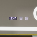 Oglinda LED Touch CLARUS Sistem Dezaburire, Ceas si Temperatura 80x60 cm Rama Auriu Brushed Lupa Cosmetica