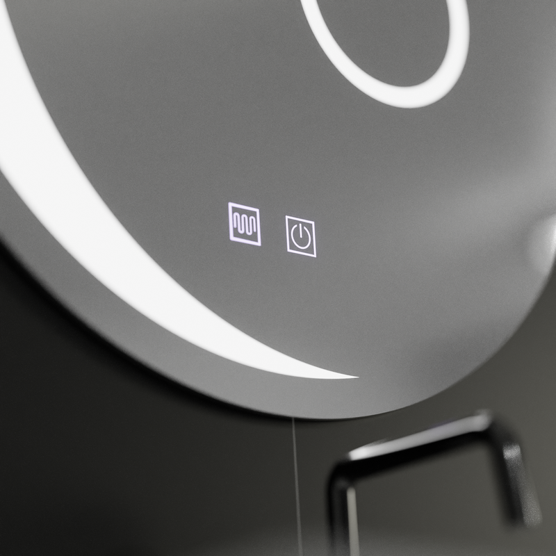 Oglinda LED Rotunda, 80cm, Orbis Touch, Sistem Dezaburire, Dimabila, E31S/80X80