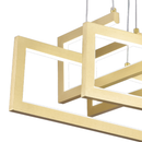 Lustra LED cu telecomanda ,Suspendata 96W, 4 Elemente, lumina Rece/Calda/Neutra, Dimabila, Inaltime Reglabila, Auriu