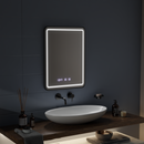 Oglinda LED Touch LUCIDA Sistem Dezaburire, Ceas si Temperatura 60x80 cm Rama Negru Brushed Oglinzi Korman S Default Title Alessandro Design