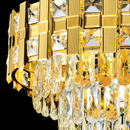 Candelabru Cristal BRAN Mango 8xE14, Diametru 60cm, Auriu Lucios, Inaltime Reglabila