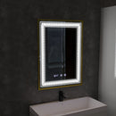 Oglinda LED Touch Bruno Sistem Dezaburire, Ceas si Temperatura 60x80 cm Rama Argintiu Brushed, S84/60X80