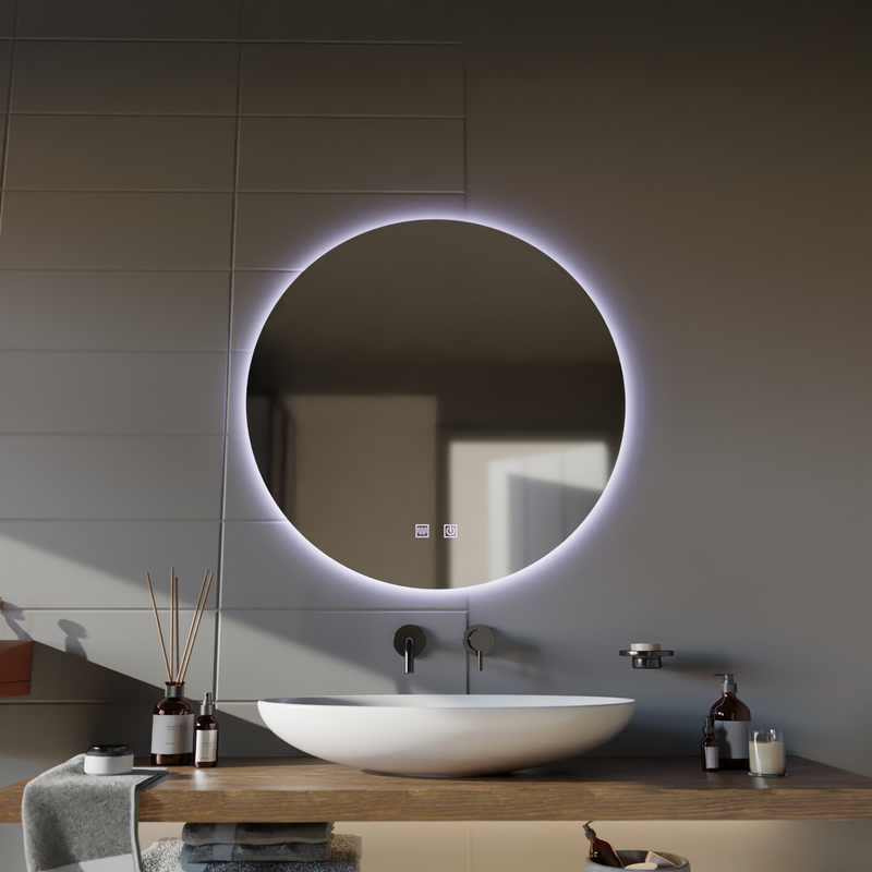 Oglinda LED Rotunda, 70cm, Isolda, Touch, Sistem Dezaburire