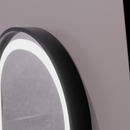 Oglinda LED Touch Helmut Sistem Dezaburire, Ceas si Temperatura 50x80 cm Rama Negru Brushed Marcello Funghi