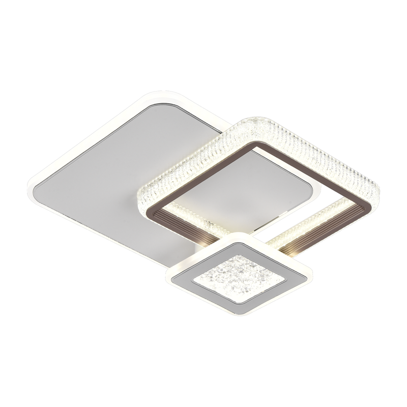 Lustra LED NYXORA  51W, 3 Patrate, lumina Rece/Calda/Neutra, Negru