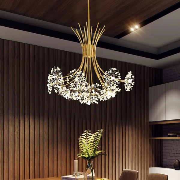 Candelabru Cristal Zetos 13XG4 Auriu, Diametru 49cm
