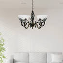 Lustra Rustic COTTAGE, 5*E27, Bronz Antichizat, Metal si Sticla