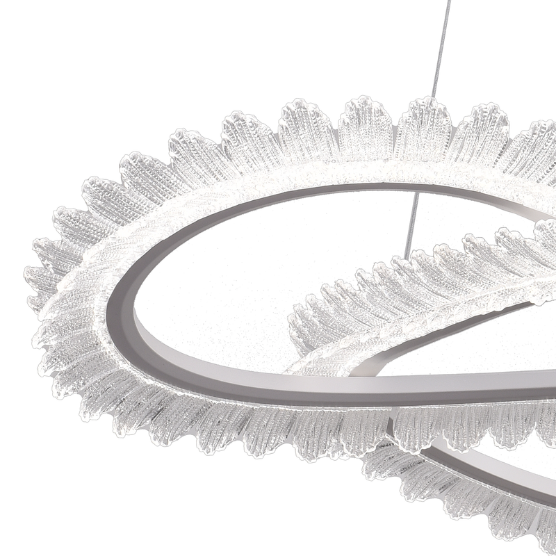 Lustra LED PRISM Luminis, Cristal si Metal, 210W, 4 Cercuri, Dimabila, Inaltime Reglabila, Lumina Rece/Calda/Neutra, Iluminat Luxos