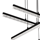 Lustra LED Suspendata Acril LT181/4BK, 55W, Lumina 3000/4000/6000K, Negru, Inaltime Reglabila